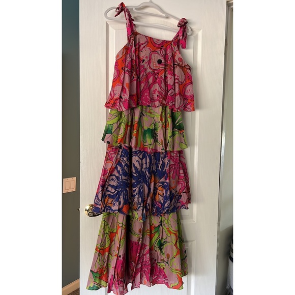 Anthropologie Ruffled Floral Maxi Dress - Picture 4 of 6